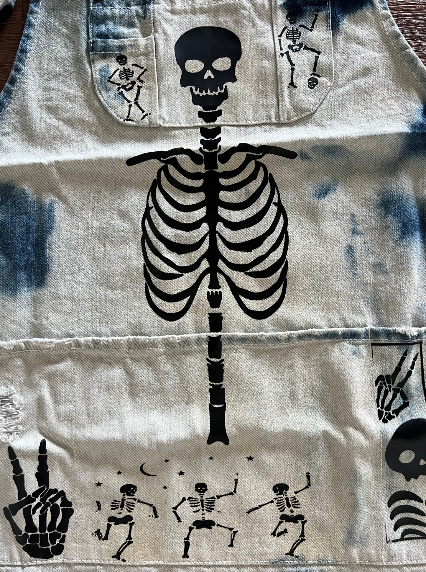 Whimsical Skellys Denim Apron