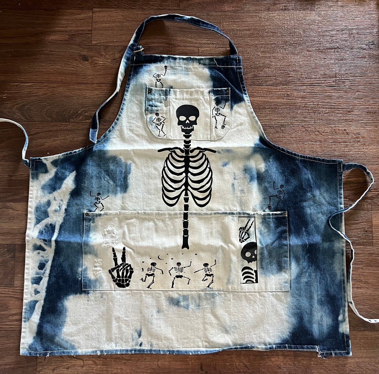 Whimsical Skellys Denim Apron