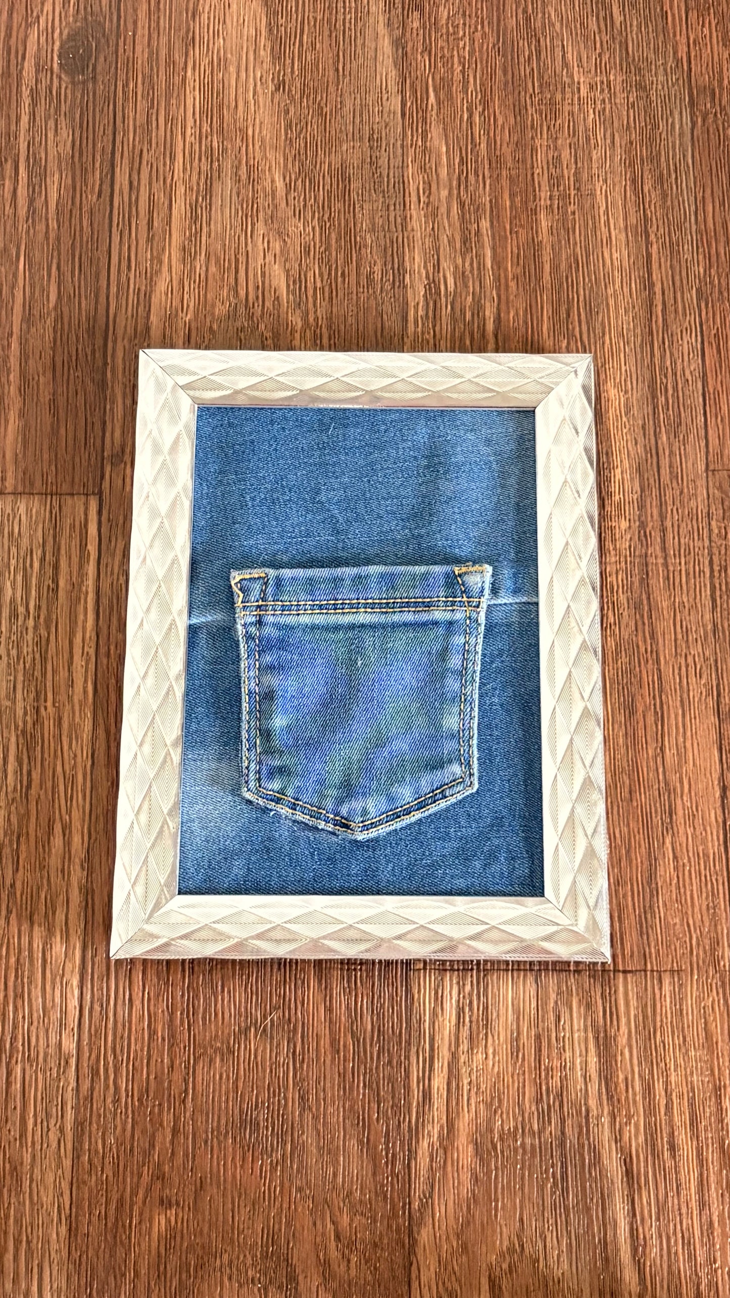 Denim Pocket Silver Metallic Wall Decor