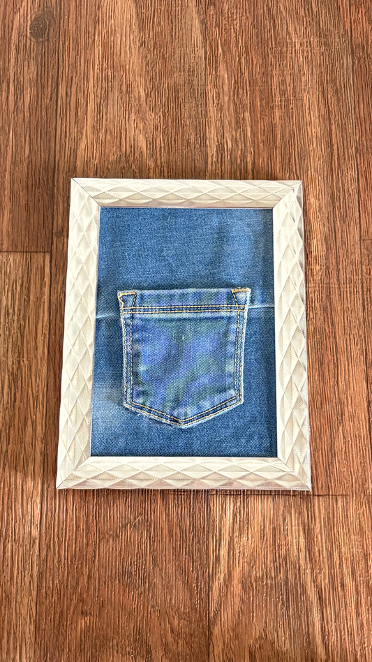 Denim Pocket Silver Metallic Wall Decor