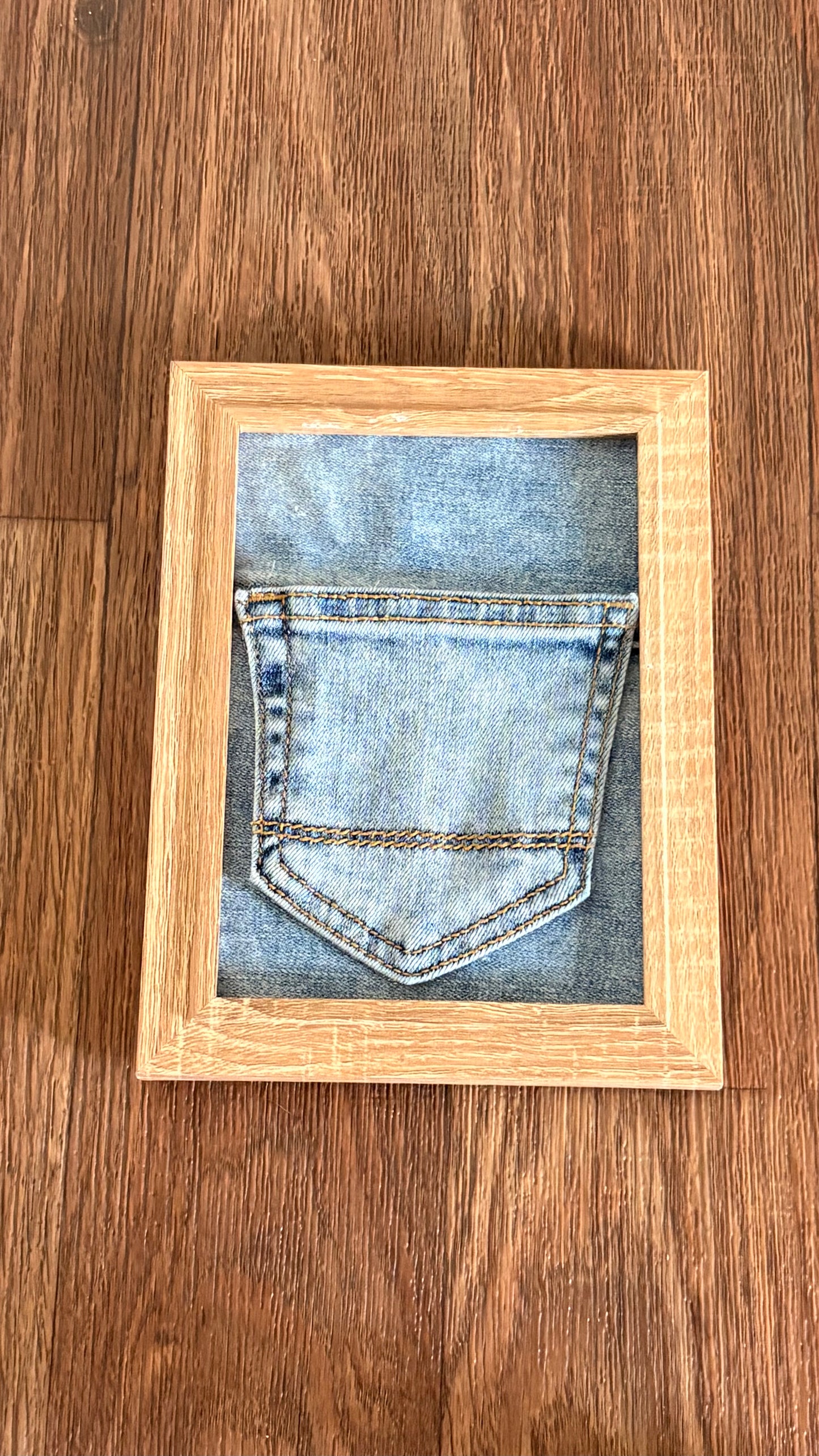 Light Wood Denim Pocket Wall Decor