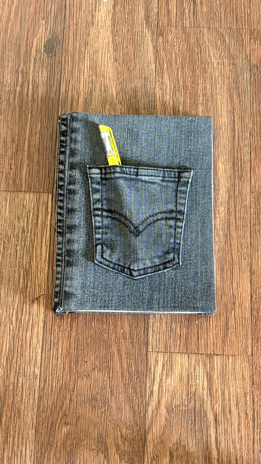 Black Denim Journal with a pocket