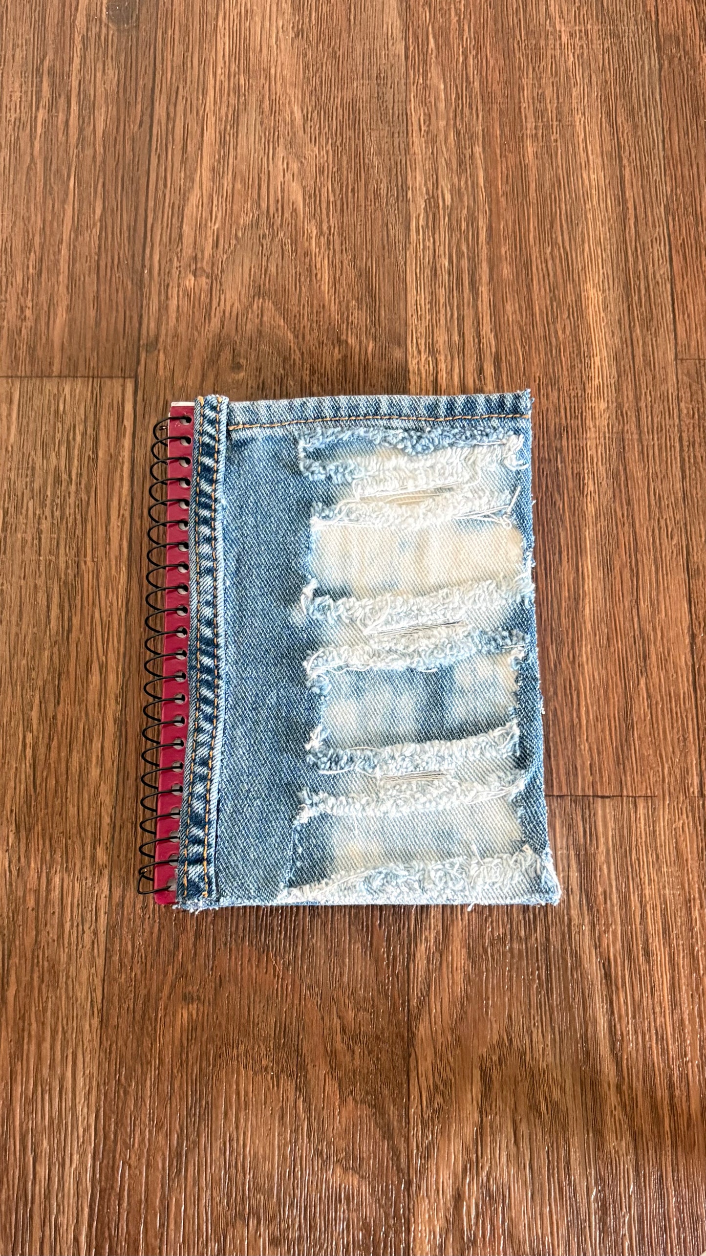 Mini Custom Deconstructed Denim Journal Binder Style