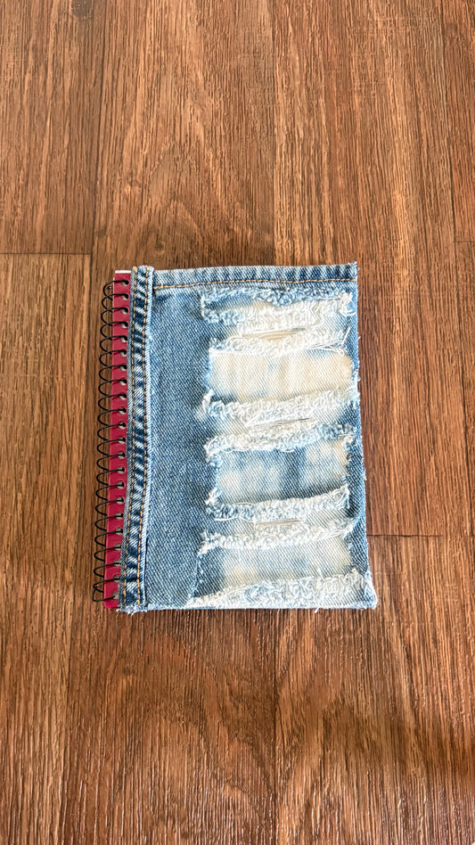 Mini Custom Deconstructed Denim Journal Binder Style
