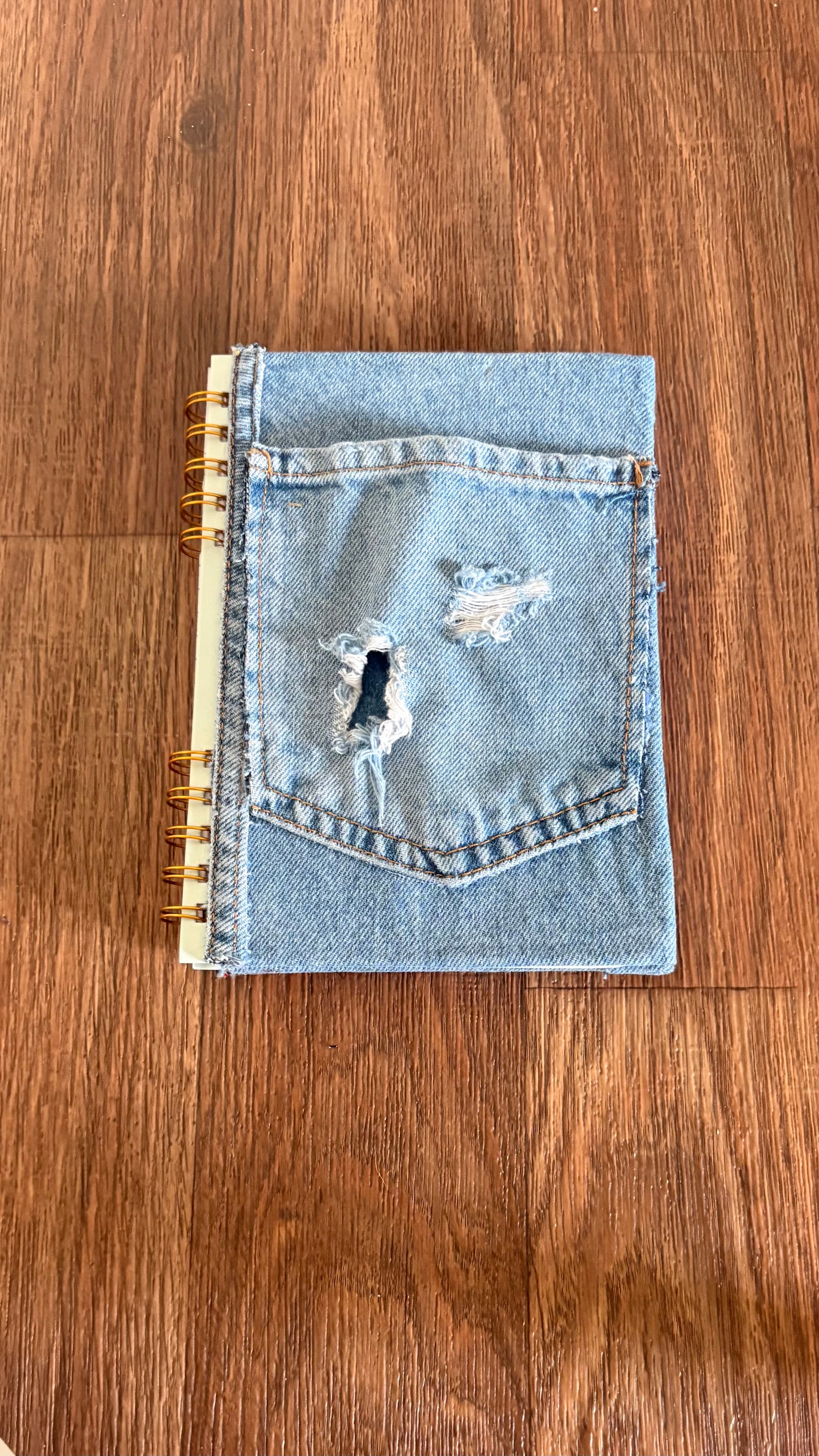 Deconstructed Denim Journal with a pocket binder style