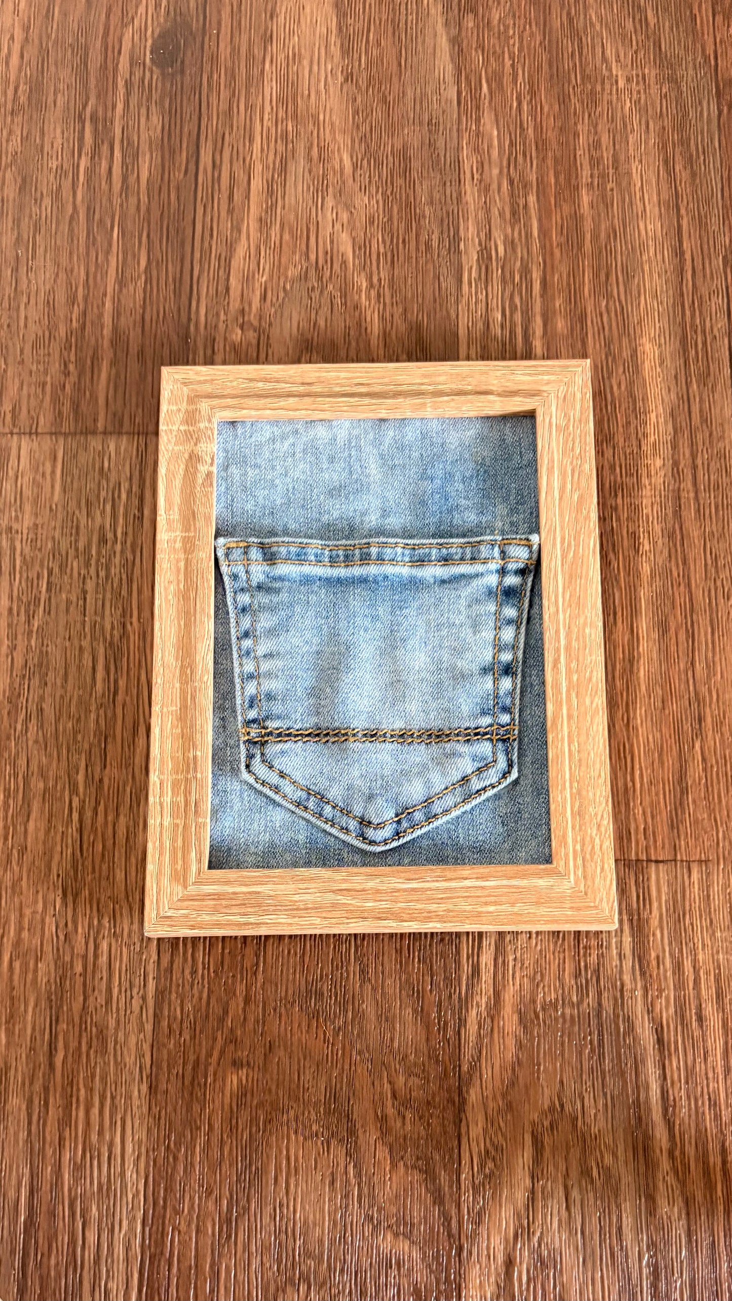 Light Wood Denim Pocket Wall Decor