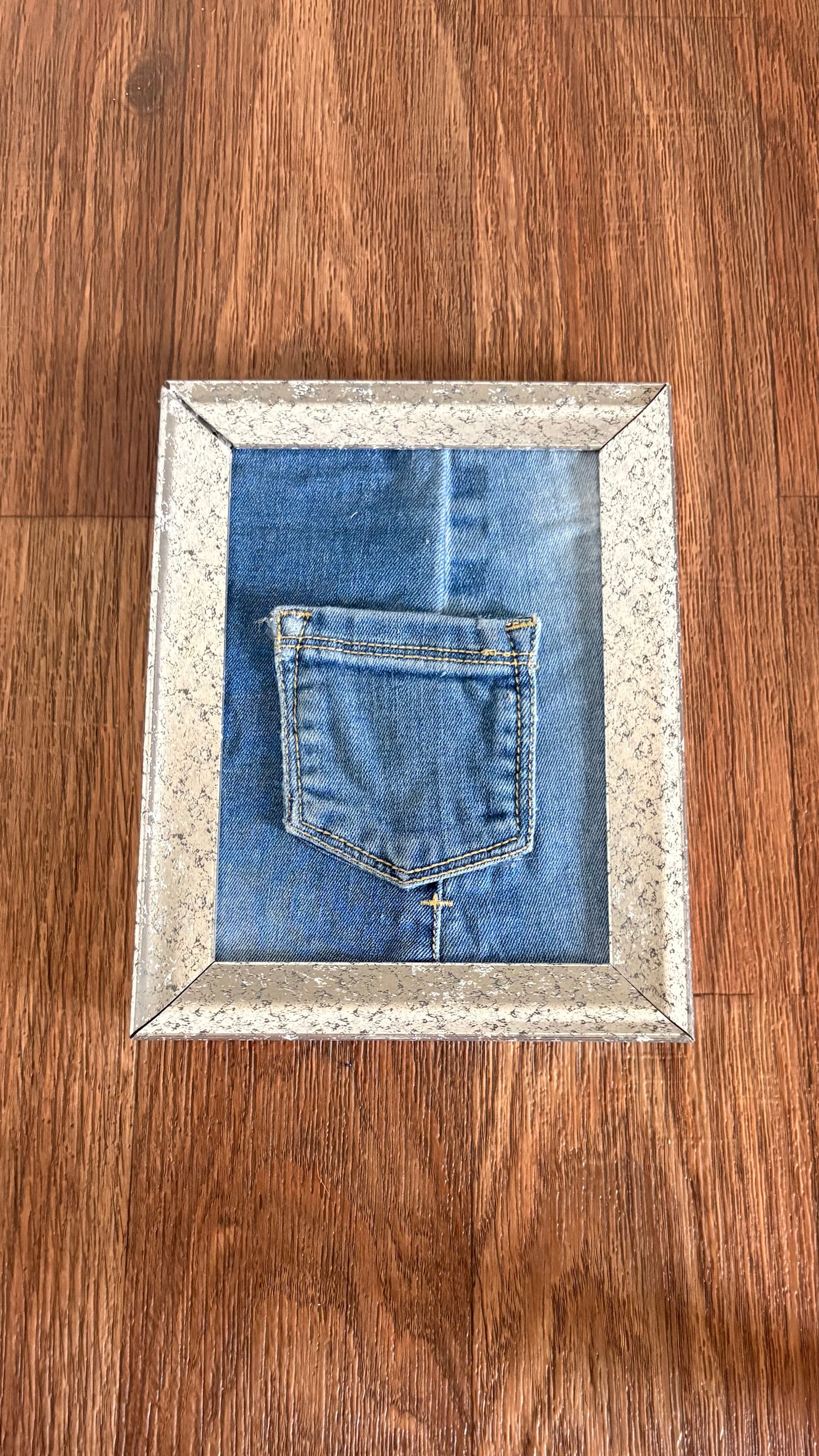 Denim Pocket Silver Metallic Wall Decor